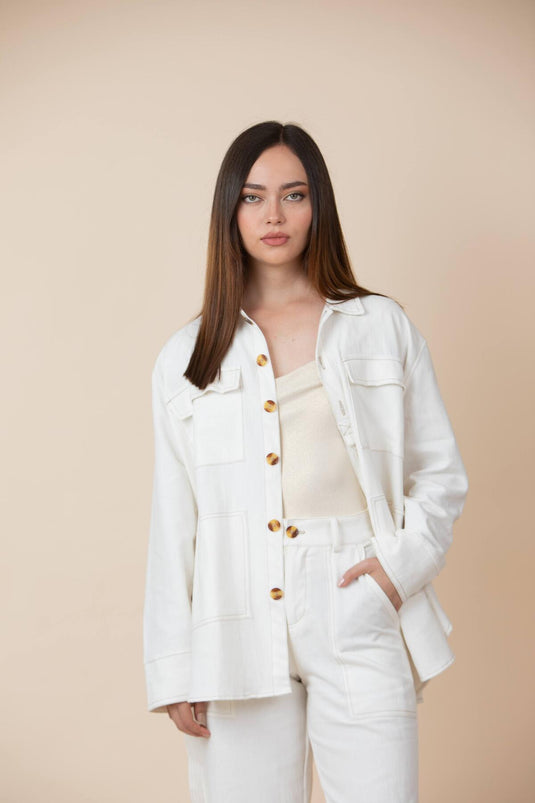 Chaqueta Bolsillos Off White