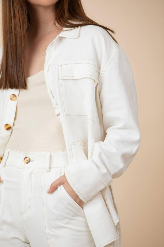 Chaqueta Bolsillos Off White