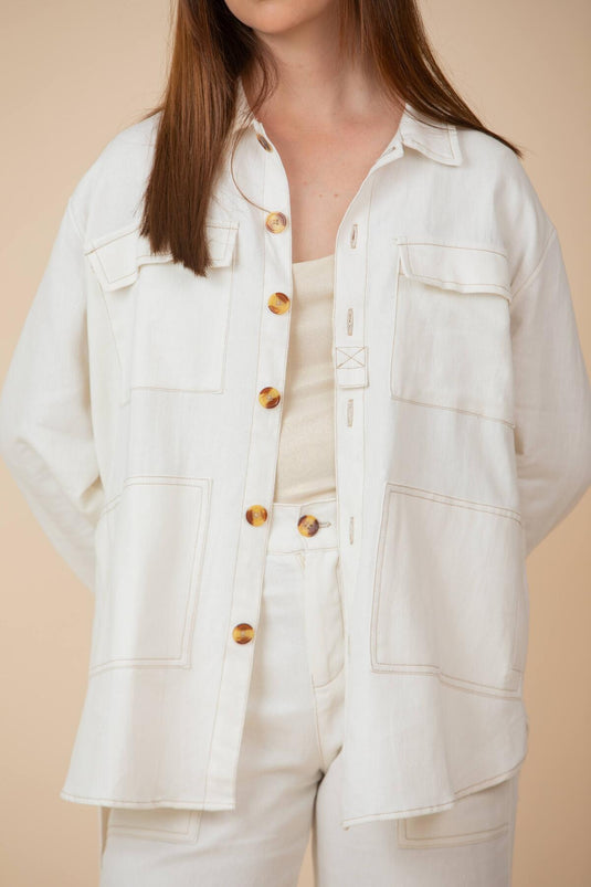 Chaqueta Bolsillos Off White