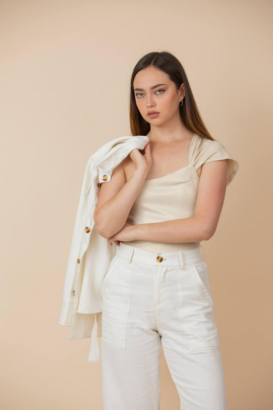 Cotton Linen Pant Ivory