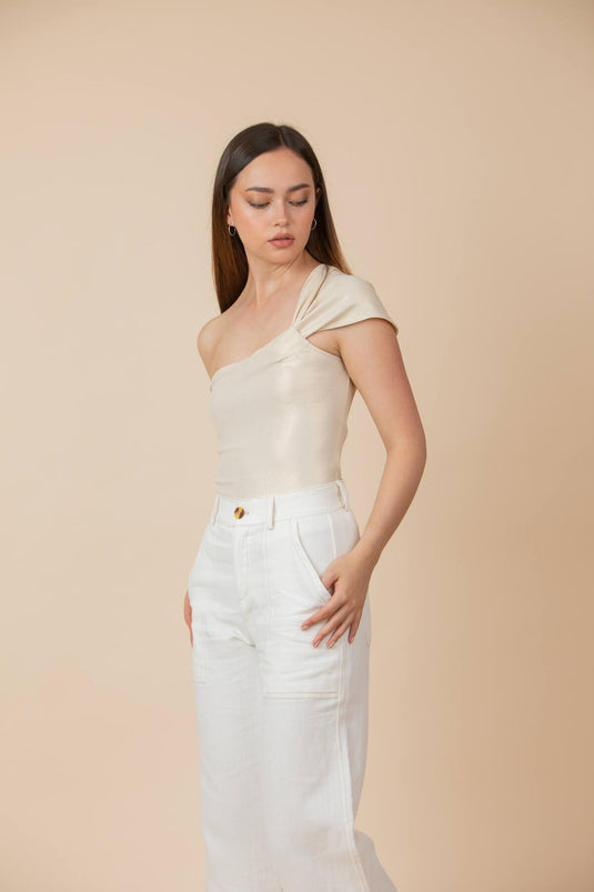 Cotton Linen Pant Ivory