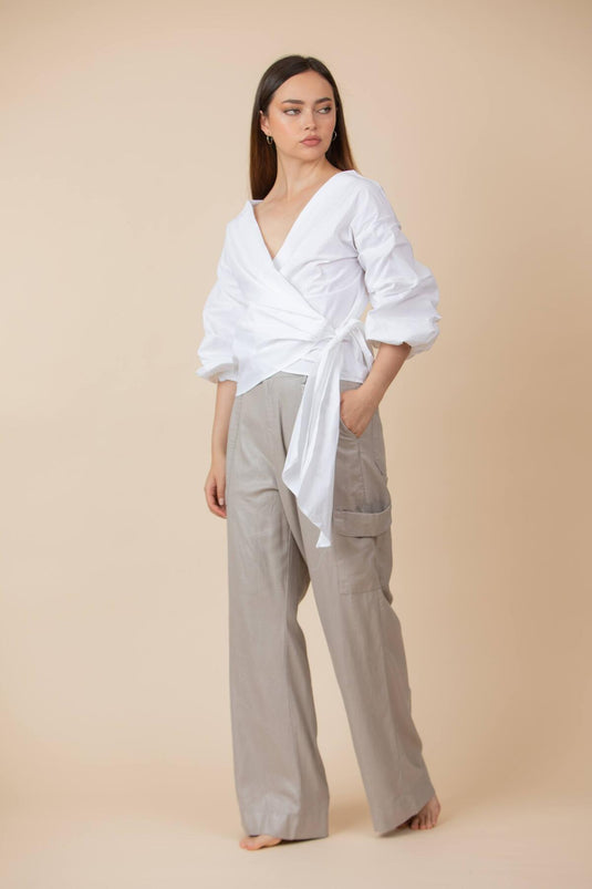 Pantalón Cargo Lino Silver