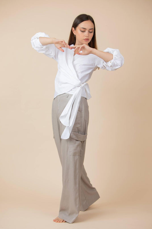 Pantalón Cargo Lino Silver