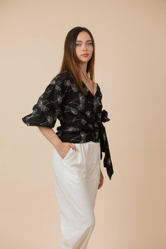 Blusa de Amarrar Lyche Negro