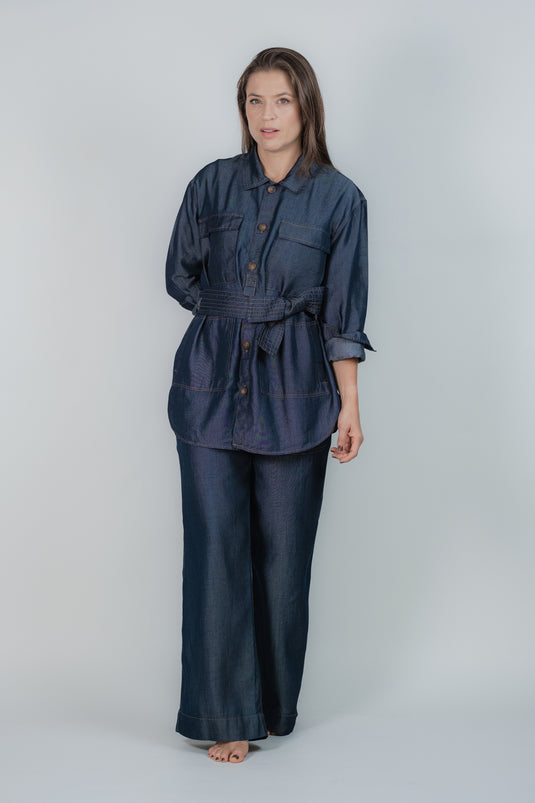 Pantalón Indigo Satinado