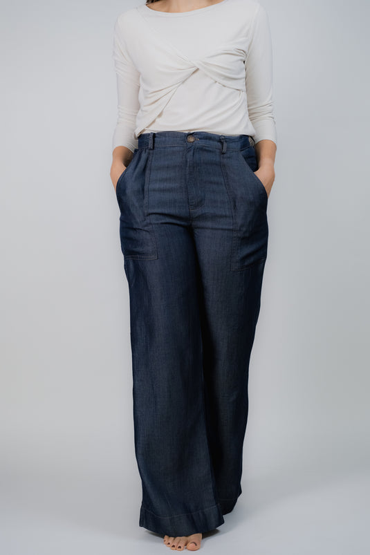 Pantalón Indigo Satinado