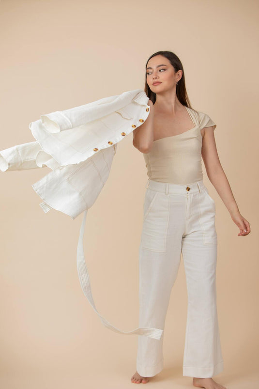 Cotton Linen Pant Ivory